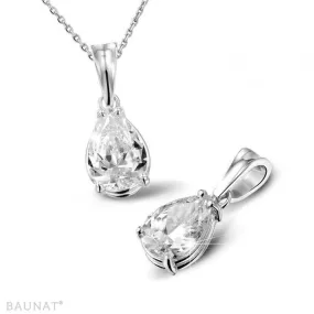 2.00 quilates colgante solitario en platino con diamante en forma de pera 