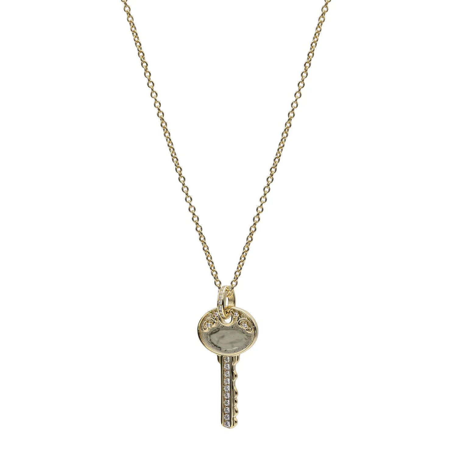 Collares plata originales bao dorado diseo llave redonda y corconitas