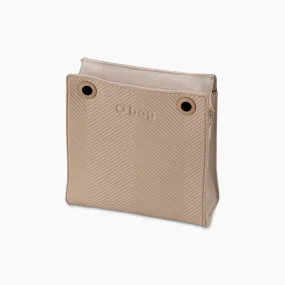 Cuerpo arena metal efecto espigado con cremallera O bag double mini