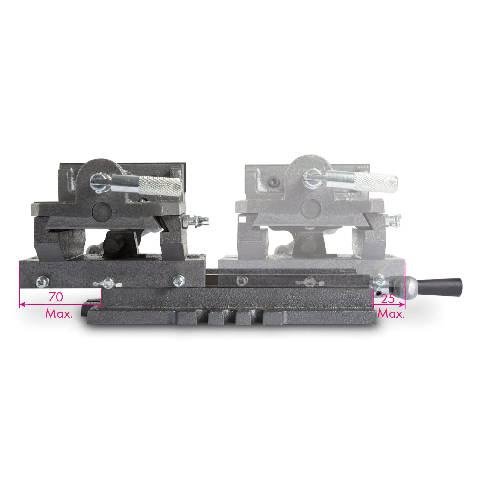 EBERTH Mesa en cruz de 2 ejes tornillo de banco 125 mm