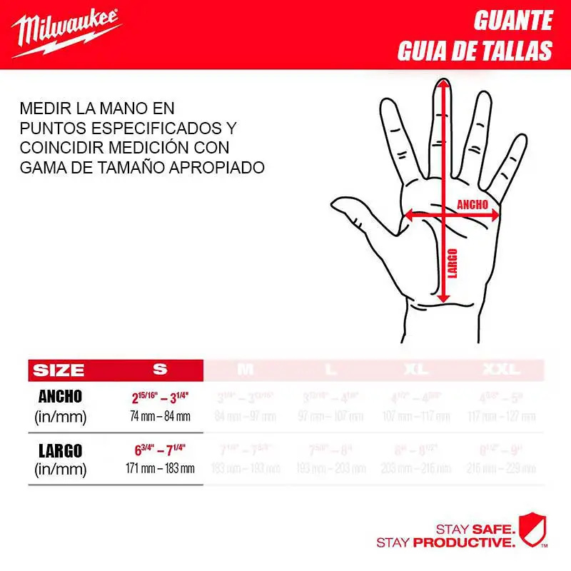 Guantes de Piel de Cabra Milwaukee 48-73-0010 Talla S