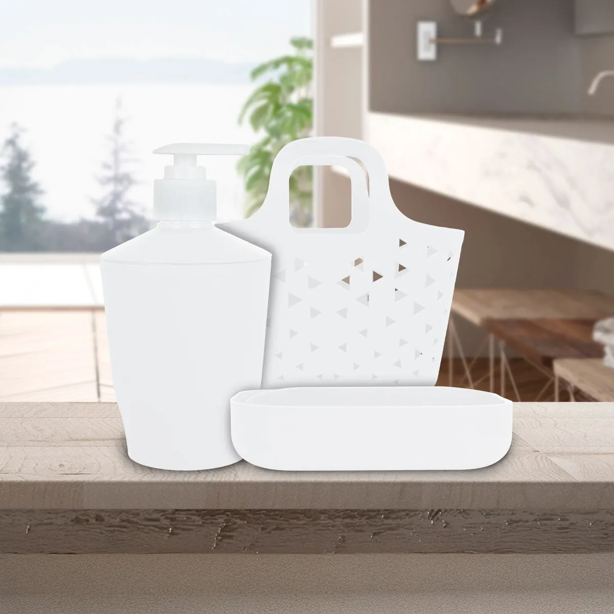 Kit de 3 Accesorios color Blanco para Bao