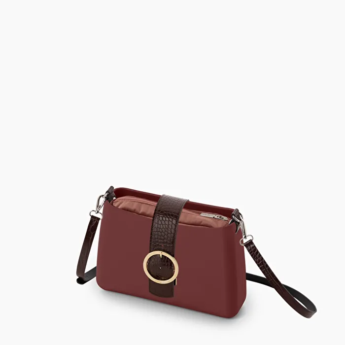 O bag glam bordeaux with cocco closure band