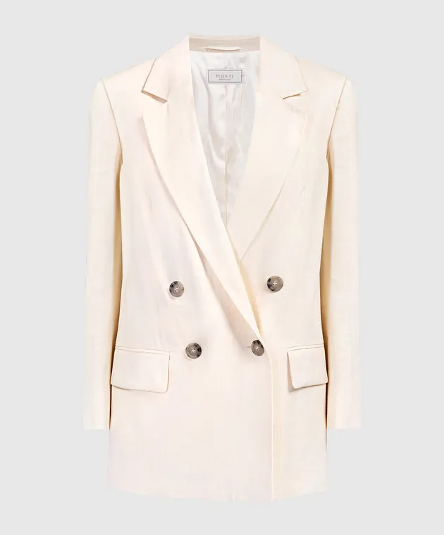 Peserico Beige jacket with linen and lurex