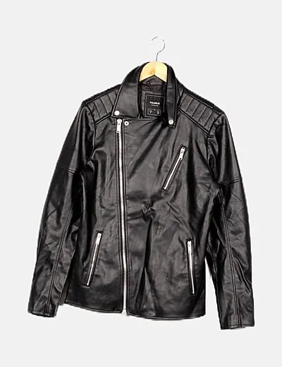 Pull&Bear Chaqueta Biker negra
