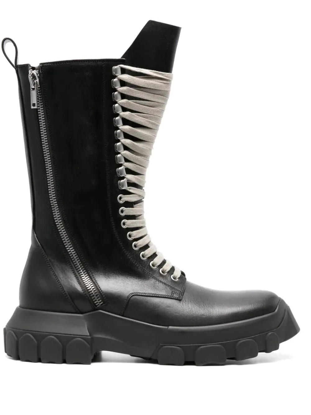 Rick Owens Leather Boots Army Black